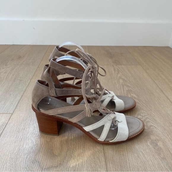 Frye Brielle Gladiator Leather Ankle Wrap Heeled Sandals Womens Size 10 - Picture 2 of 6